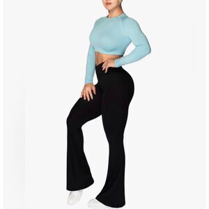 Sunzel Leggings Womens Crossover flared leggings black Size Large